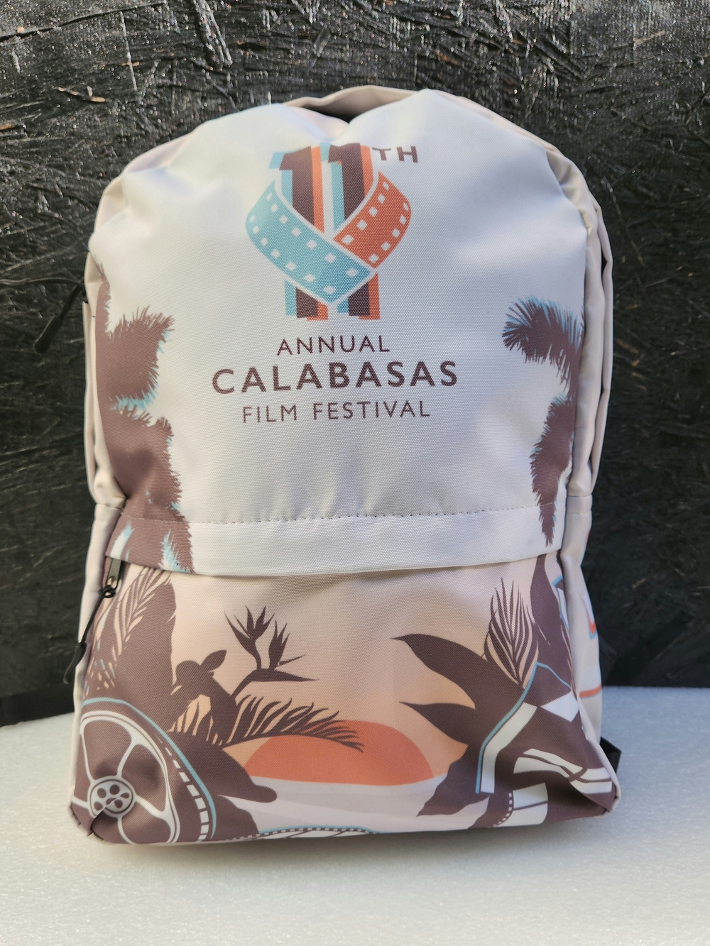 11th Annual Calabasas Film Festival Logo Backpack 2024 - Pastel Beach Print